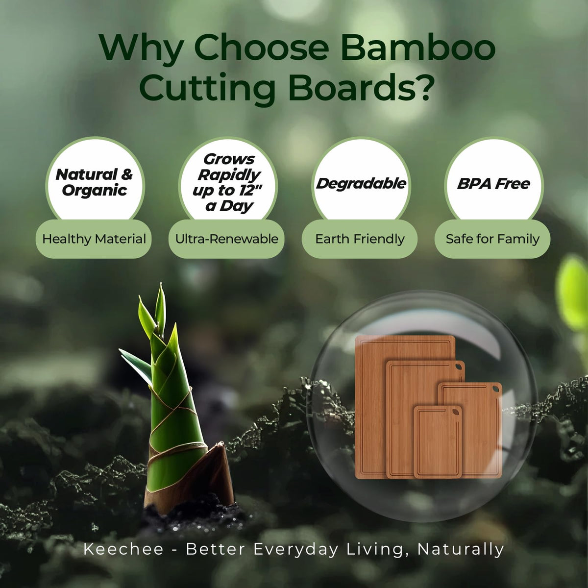 Keechee reversible dual-surface board doubles lifespan and versatility.