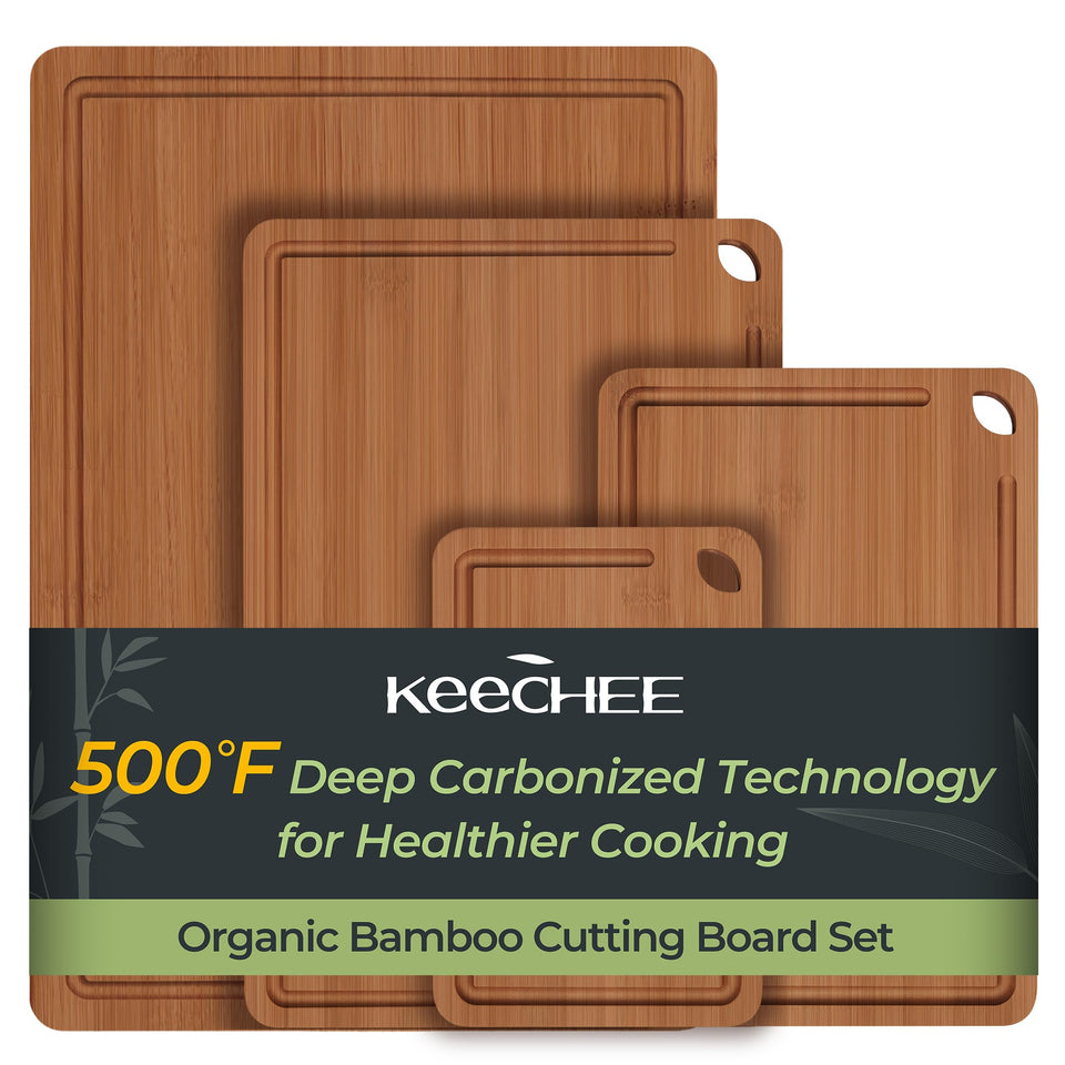 Keechee 18x12in cutting board showcases size variety for large prep tasks.