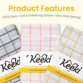 Keeki Bag natural color for versatile, plastic-free bread storage.