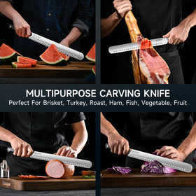 KEEMAKE brisket knife stainless steel resists rust and stains for durability