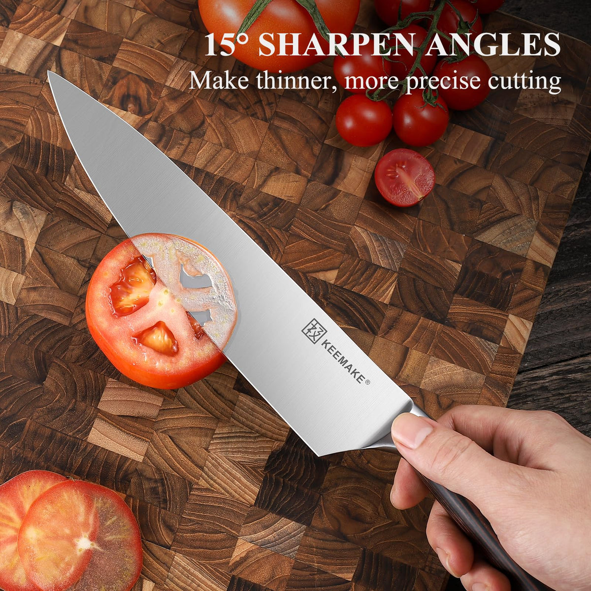KEEMAKE Chef Knife durable blade remains rust-resistant through daily kitchen tasks.