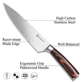 KEEMAKE Chef Knife elegant gift box enhances gifting appeal.