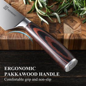 KEEMAKE Chef Knife slicing vegetables demonstrates multi-functional kitchen versatility.