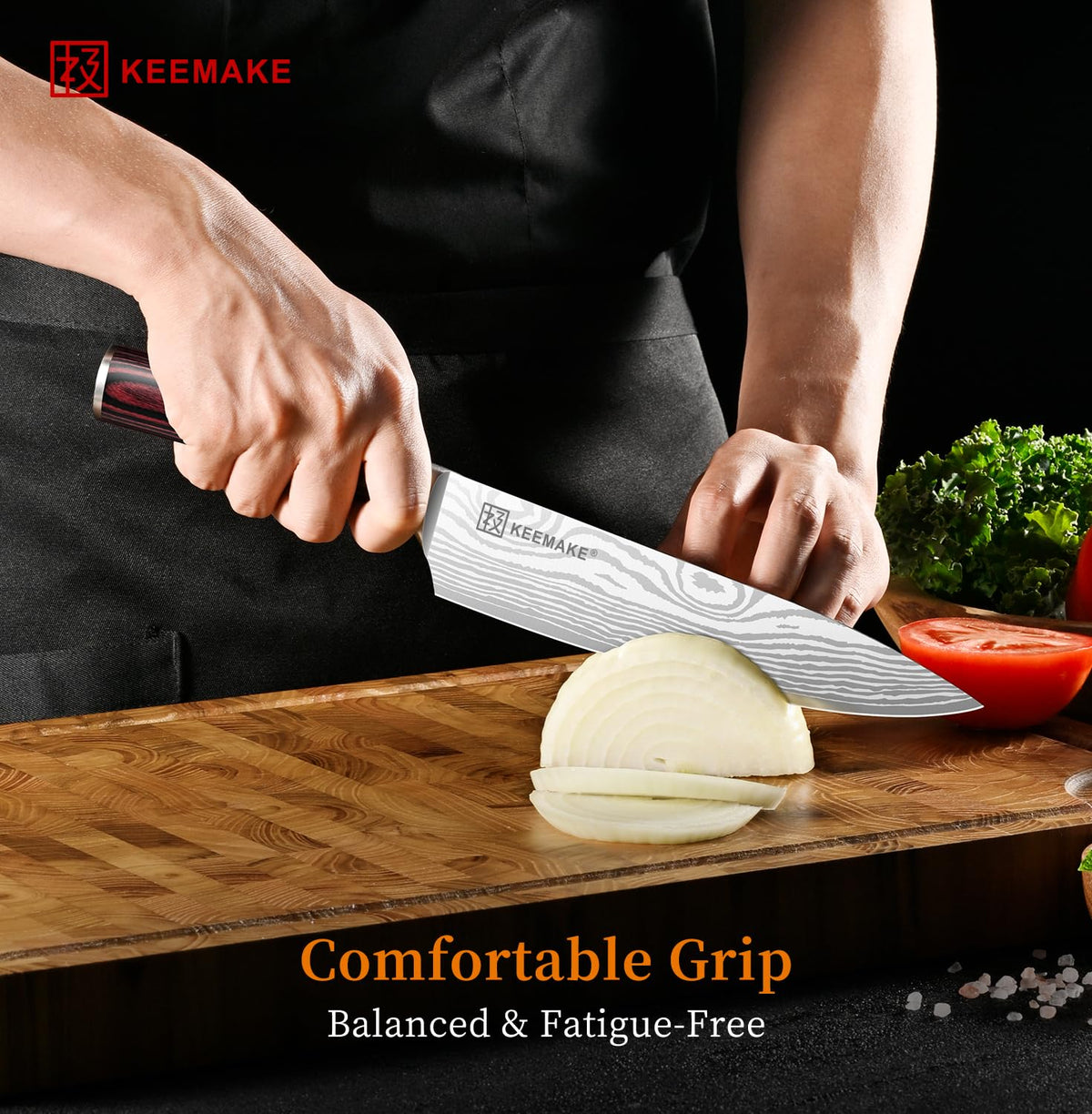 KEEMAKE 1.4116 stainless steel blade resists rust and maintains edge.
