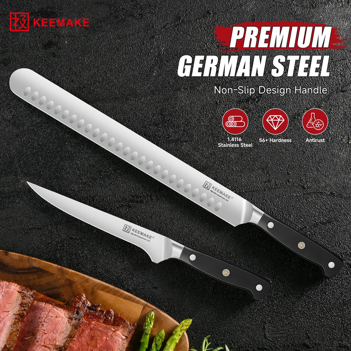 KEEMAKE full-tang handle for stable, comfortable grip.