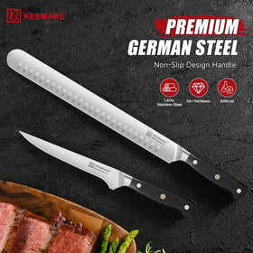 KEEMAKE full-tang handle for stable, comfortable grip.