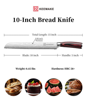 KEEMAKE high-carbon stainless steel blade for edge retention and rust resistance.