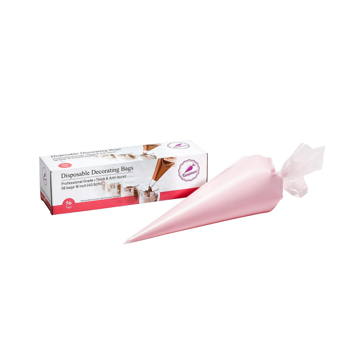 Keenpioneer piping bag 16-inch clear for precise icing decorating on cakes and cupcakes.