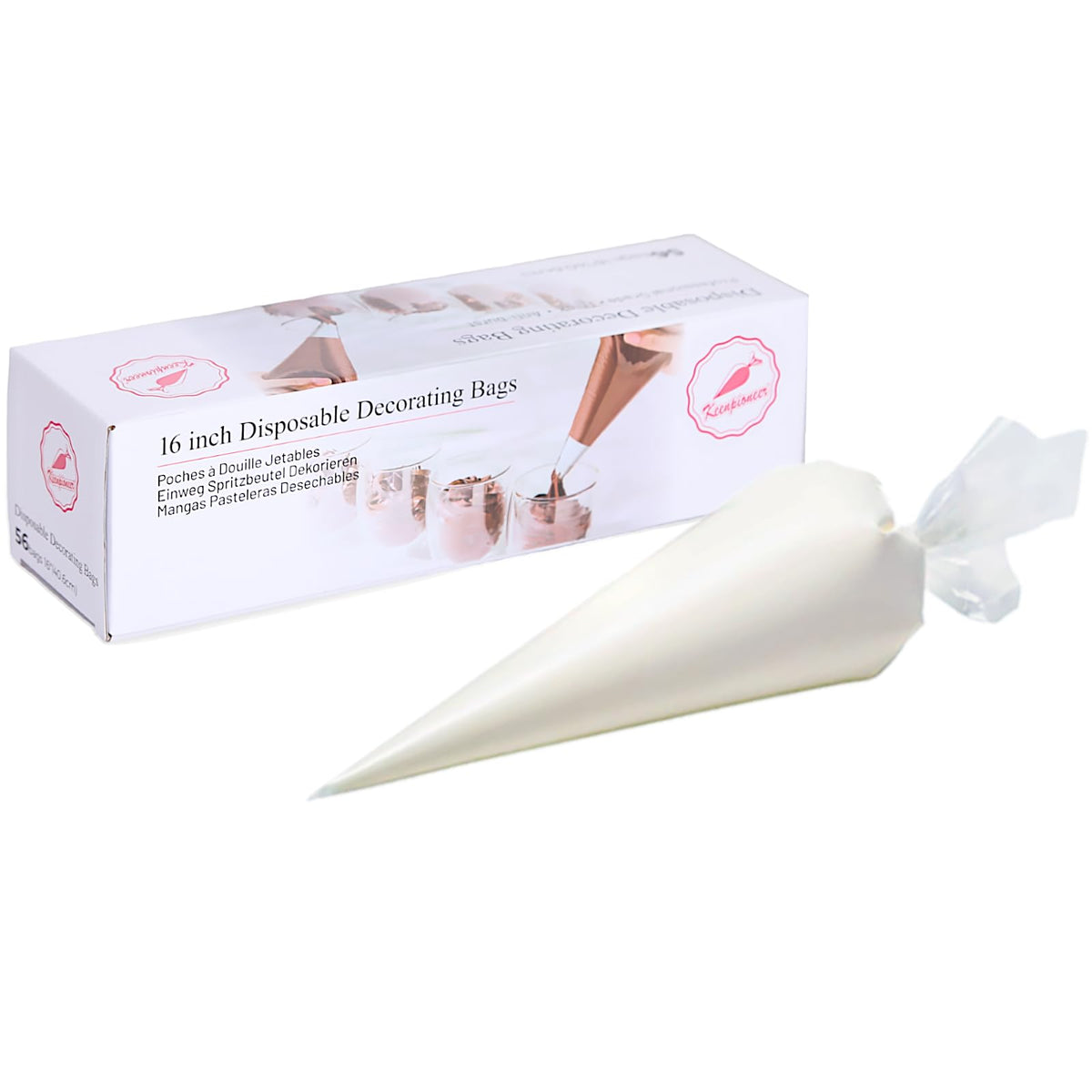 Keenpioneer 56-count set offers convenient, ready-to-use piping bags.
