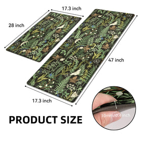 Keensoft botanical kitchen rug 17-3x47 front view provides extended coverage and comfort.