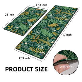Keensoft dark-green botanical kitchen rug 17x47 offers room to prep.