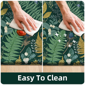 Keensoft easy-clean kitchen rug wipes clean quickly.