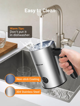 Easy-clean KEENSTAR frother with removable liner and anti-scratch interior.