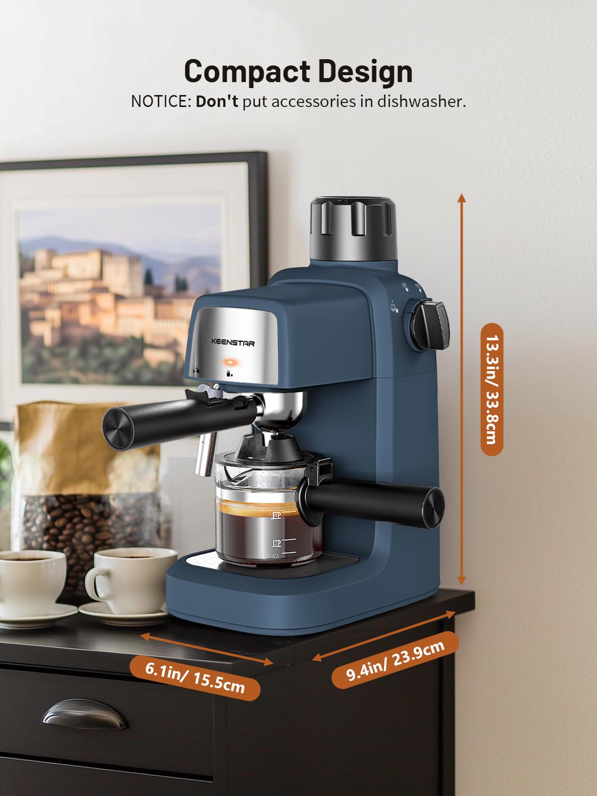 KEENSTAR preheating function shows fast readiness for drinks.