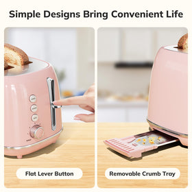 Keenstone pink toaster bagel setting to toast one side evenly.