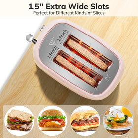 Keenstone pink toaster defrost feature preserves texture when thawing.