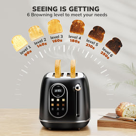 Six browning levels offer customizable toasting for every preference with Keenstone.