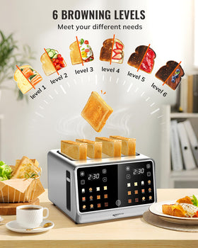 Keenstone dual-zone control allows different breads to toast simultaneously