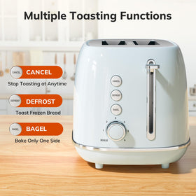 Keenstone Retro 2-Slice Toaster back view showing compact footprint