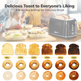 Keenstone toaster 6 browning settings dial for precise toasting control.