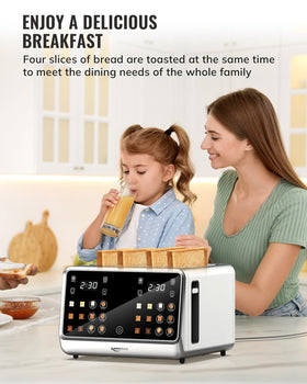 Keenstone bagel-friendly toasting with 1.5-inch slots and smart settings.