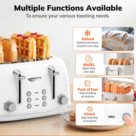 Keenstone toaster bagel function toasts one side for perfect bagels.
