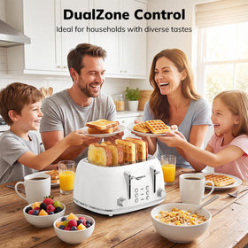 Keenstone toaster dual control zones toast different breads at once.