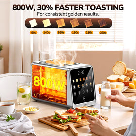 Keenstone Toaster Single-Slice mode ensures even browning for solo slices