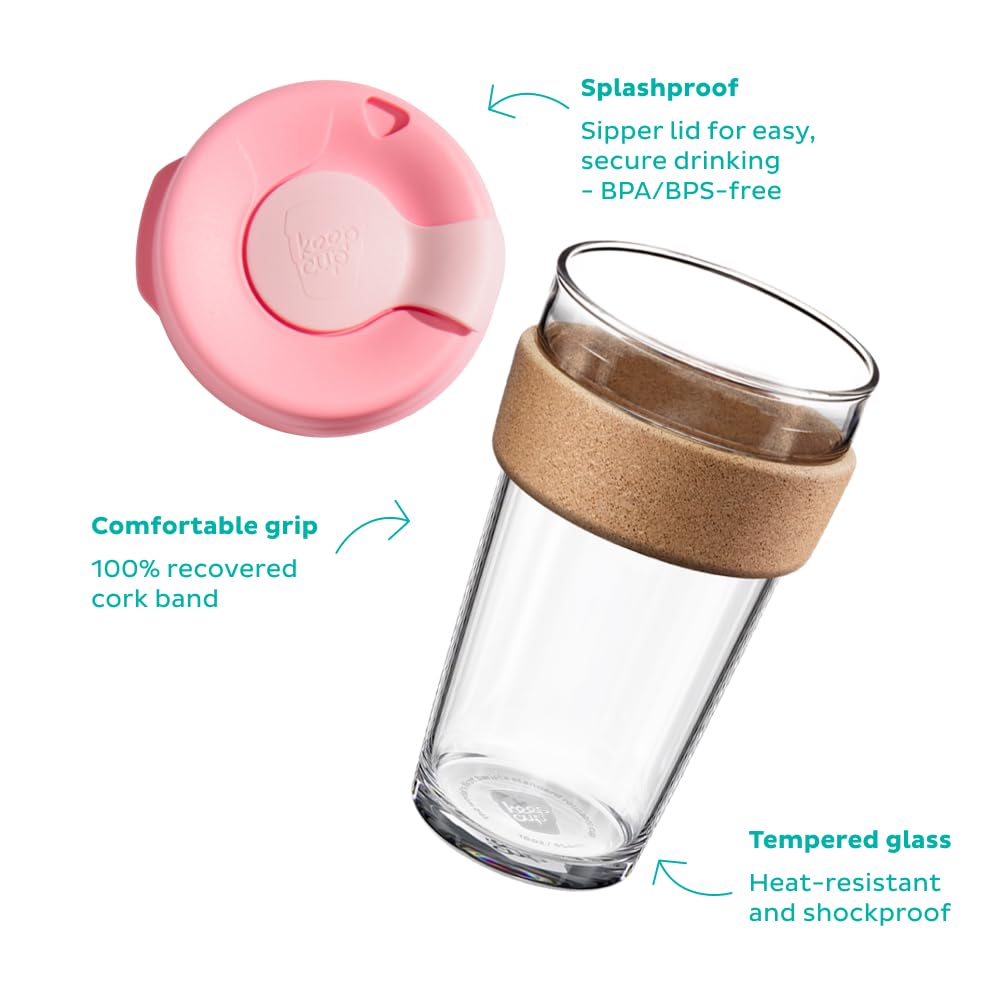 KeepCup Brew Cork cork band offers natural grip and heat retention.