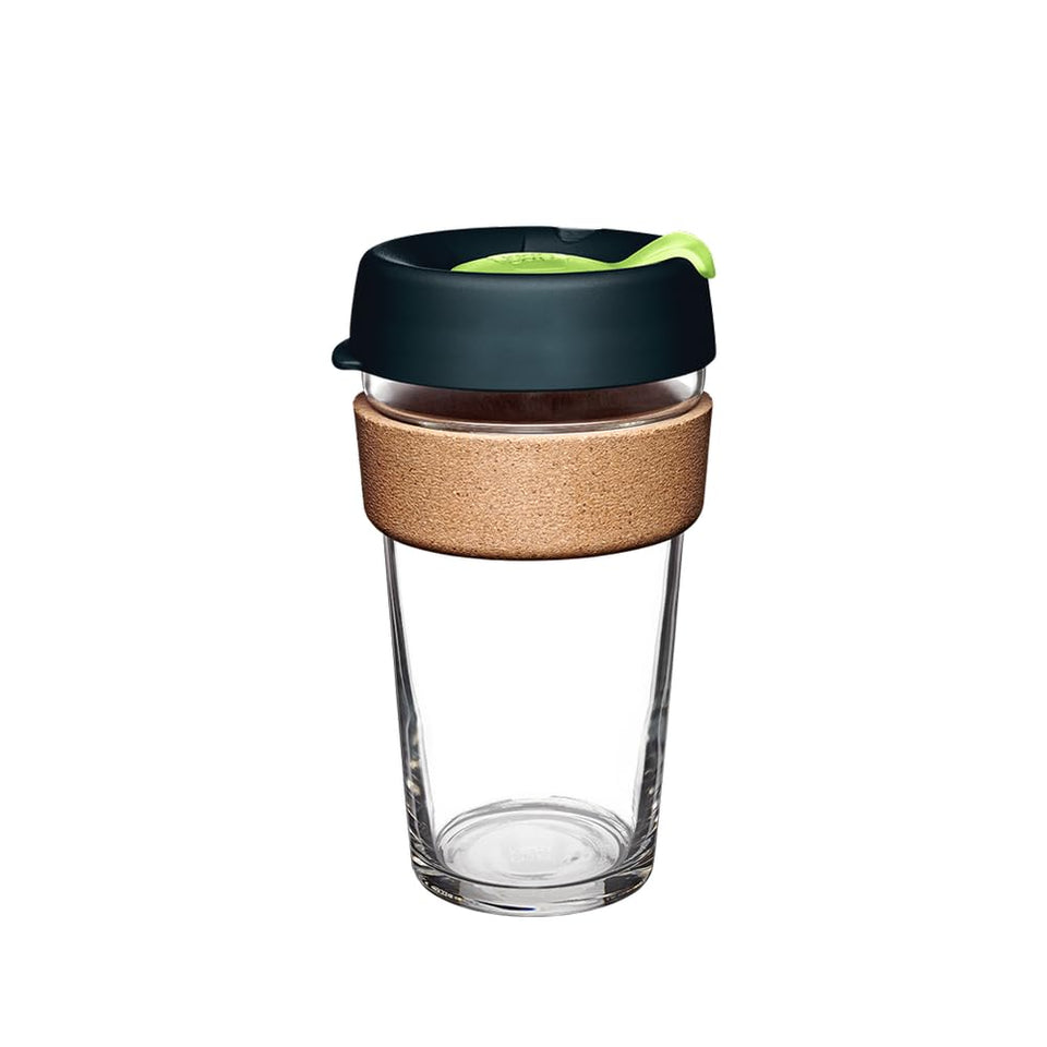 KeepCup Brew Cork glass body showcases a smooth, clean taste.
