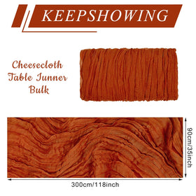 Keepshowing boho wedding table runner in terracotta adds warm ambiance.
