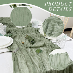 Keepshowing reusable cheesecloth table runner for elegant event styling.