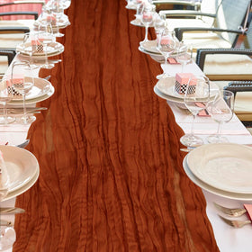 Keepshowing table runner fits most tables at 35x118 inches.