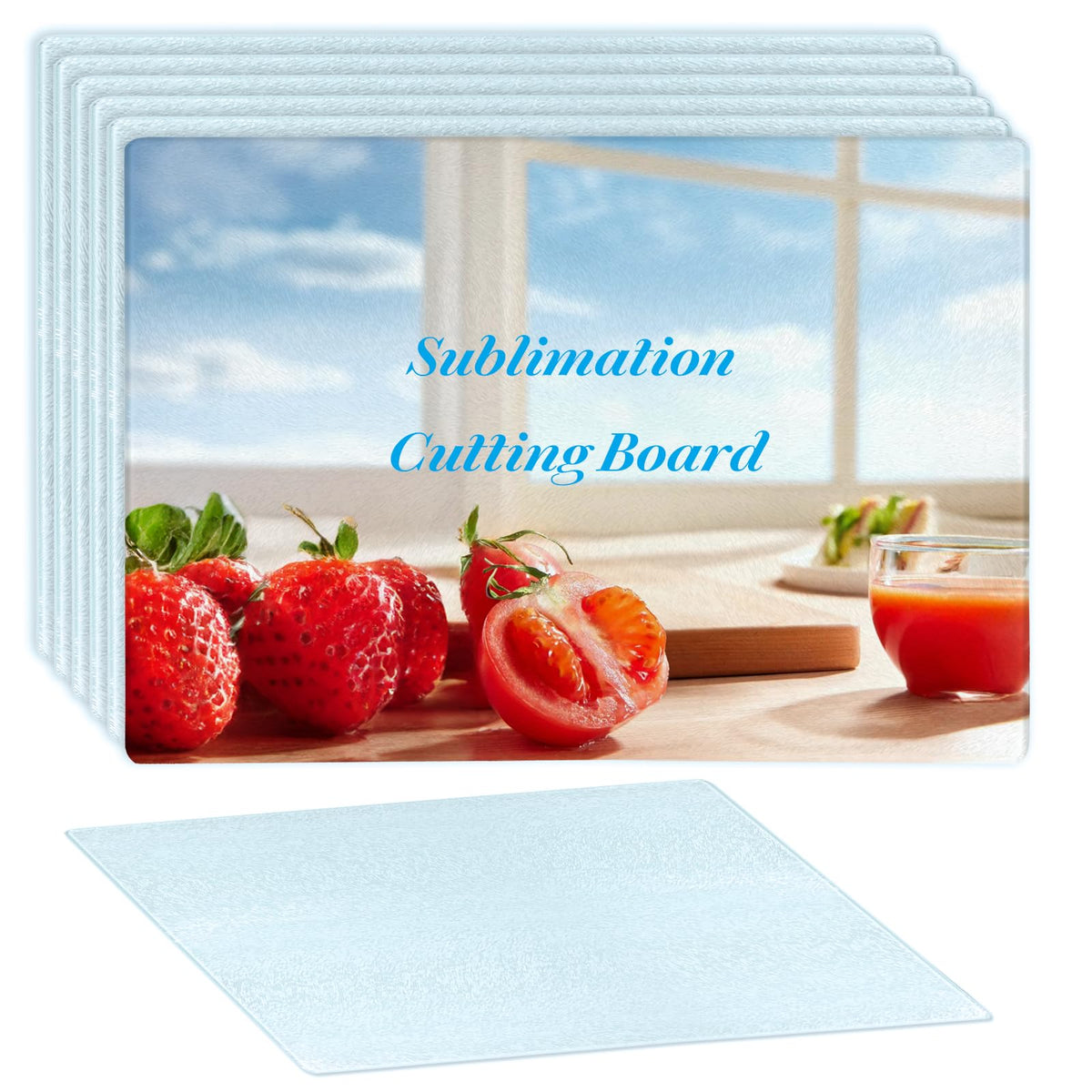Keepwaters sublimation cutting board blank with textured glass for durable heat transfer designs