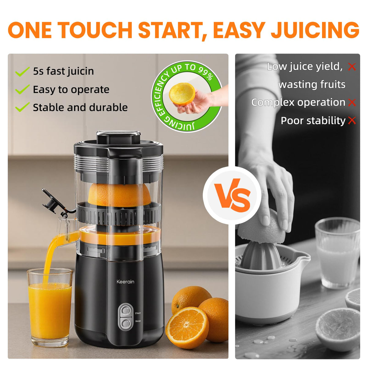 Included cleaning brush assists thorough pulp removal from cones and cup.