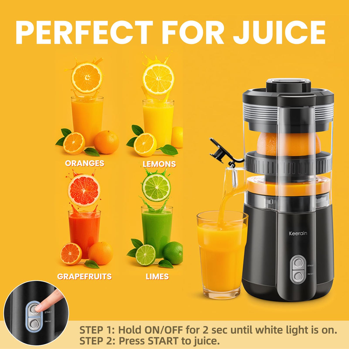 Detached cup assembly demonstrates simple cleaning and quick storage after juicing.