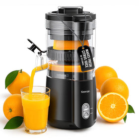 Keerain electric orange juicer front view, compact design for small kitchens.