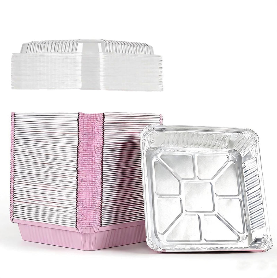 Keesnovex 40-pack 8x8 baking pan with clear lid for easy transport.