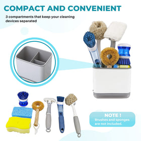 KeFanta plastic dish sponge holder keeps the kitchen tidy and tools within easy reach.