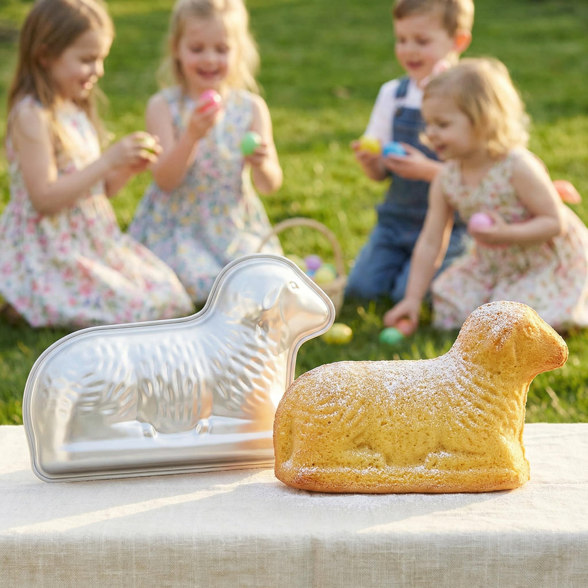 Kefyixc Easter cake pan ideal for family gatherings and celebrations.