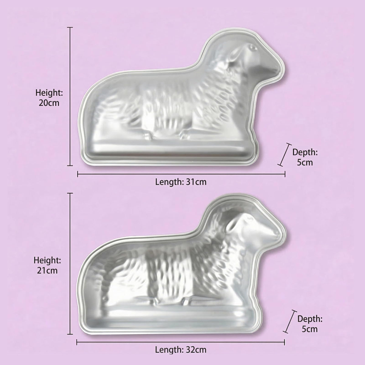 Kefyixc lamb cake mold in anodized aluminum for even baking.