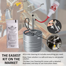 Kegconnection Faucet brush reaches tight spots for thorough scrubbing.