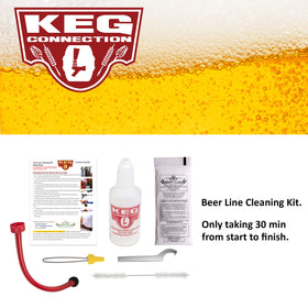 Kegconnection Kegerator Cleaning Kit bottle demonstrates easy solution mixing for clean lines.