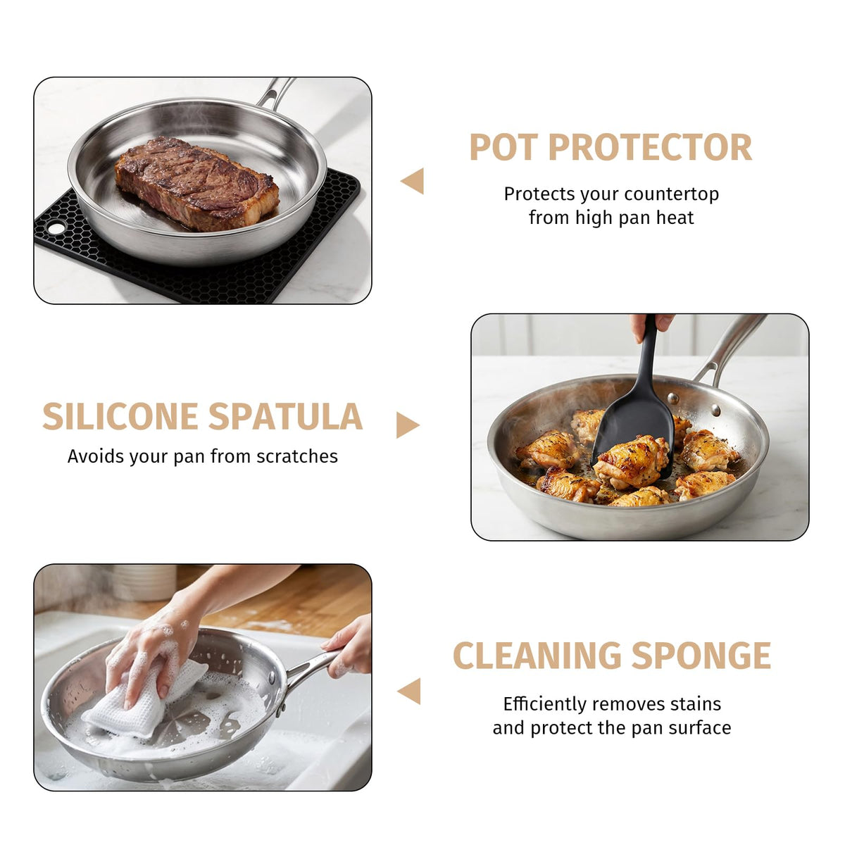 KEGDAN silicone spatula for gentle flipping and stirring