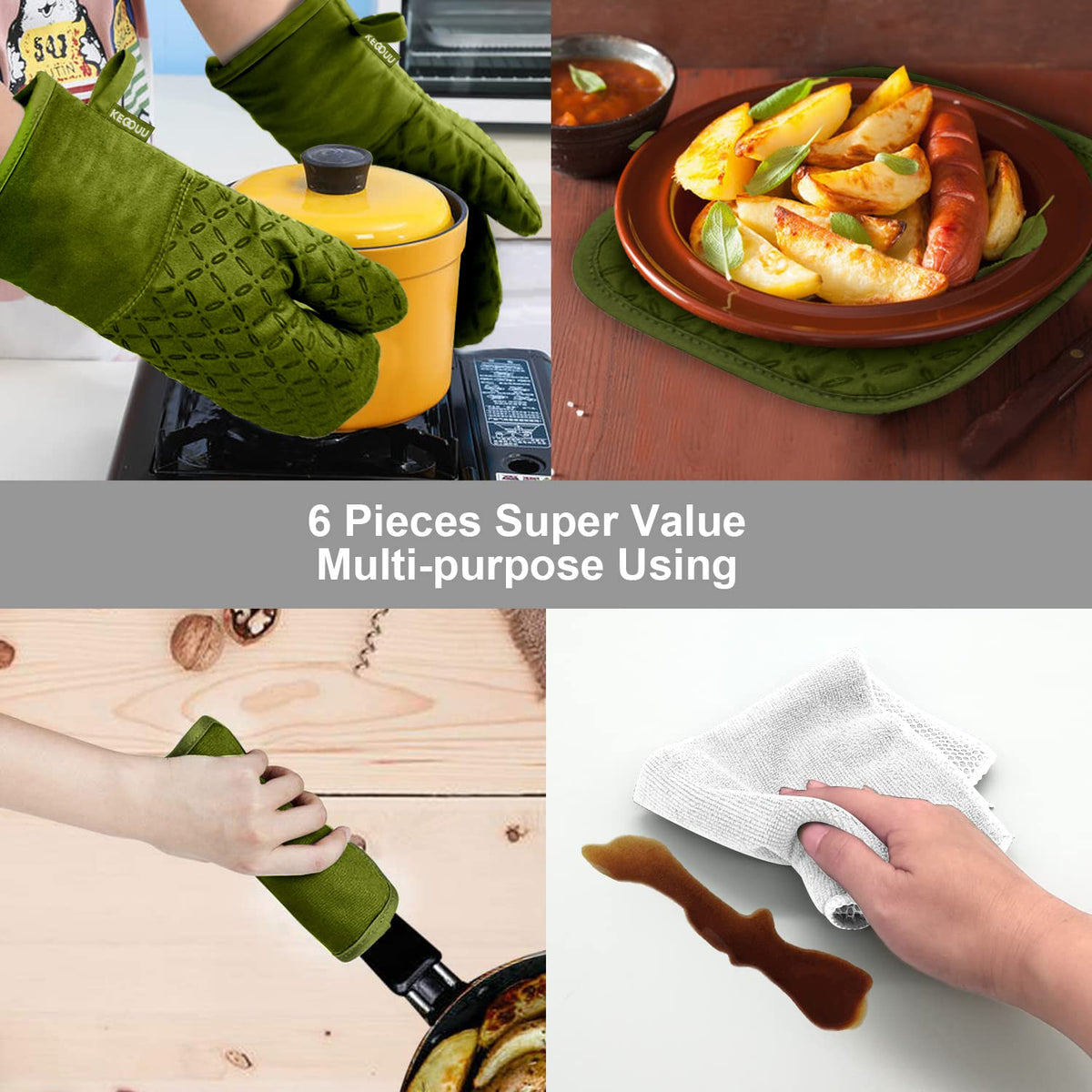 KEGOUU 6-piece set ready for daily kitchen tasks and grilling
