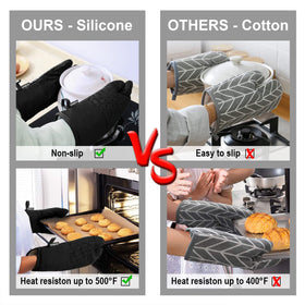 KEGOUU heat-resistant mitts withstand up to 500°F for confident kitchen tasks