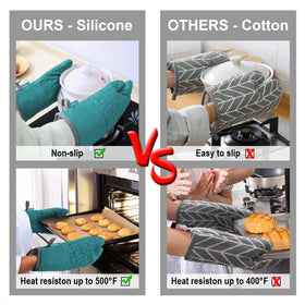 KEGOUU 500°F heat resistance protects hands during baking and BBQ sessions.