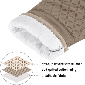 KEGOUU heat resistant mitts withstand up to 500°F for safe cooking