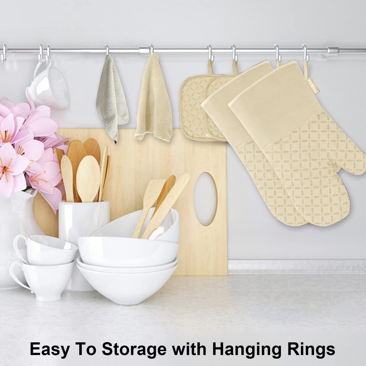 KEGOUU kitchen towels offer soft cotton texture and high absorption.