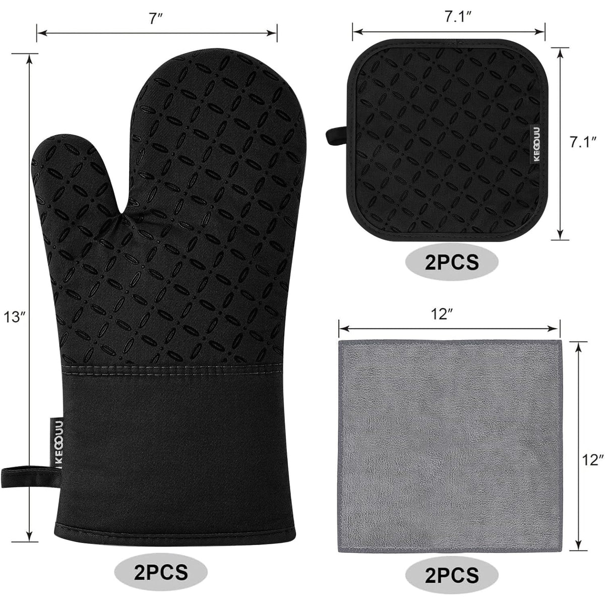 KEGOUU non-slip silicone gloves for secure grip while cooking